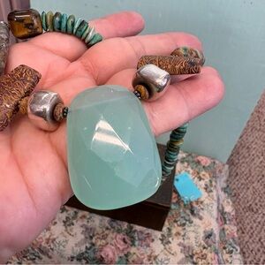 “Everglades” Mariam, Chrysoprase, Turquoise & Sterling Necklace & Earrings Set